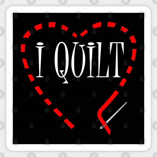 I Quilt White Text Sticker by Barthol Graphics